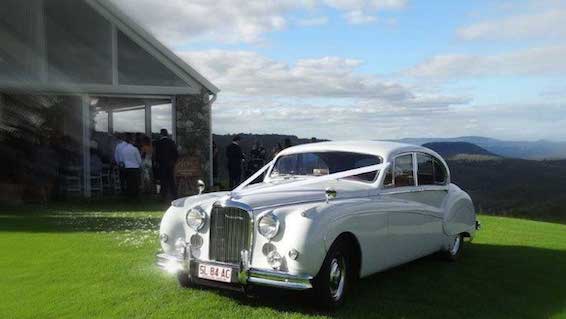 White wedding car